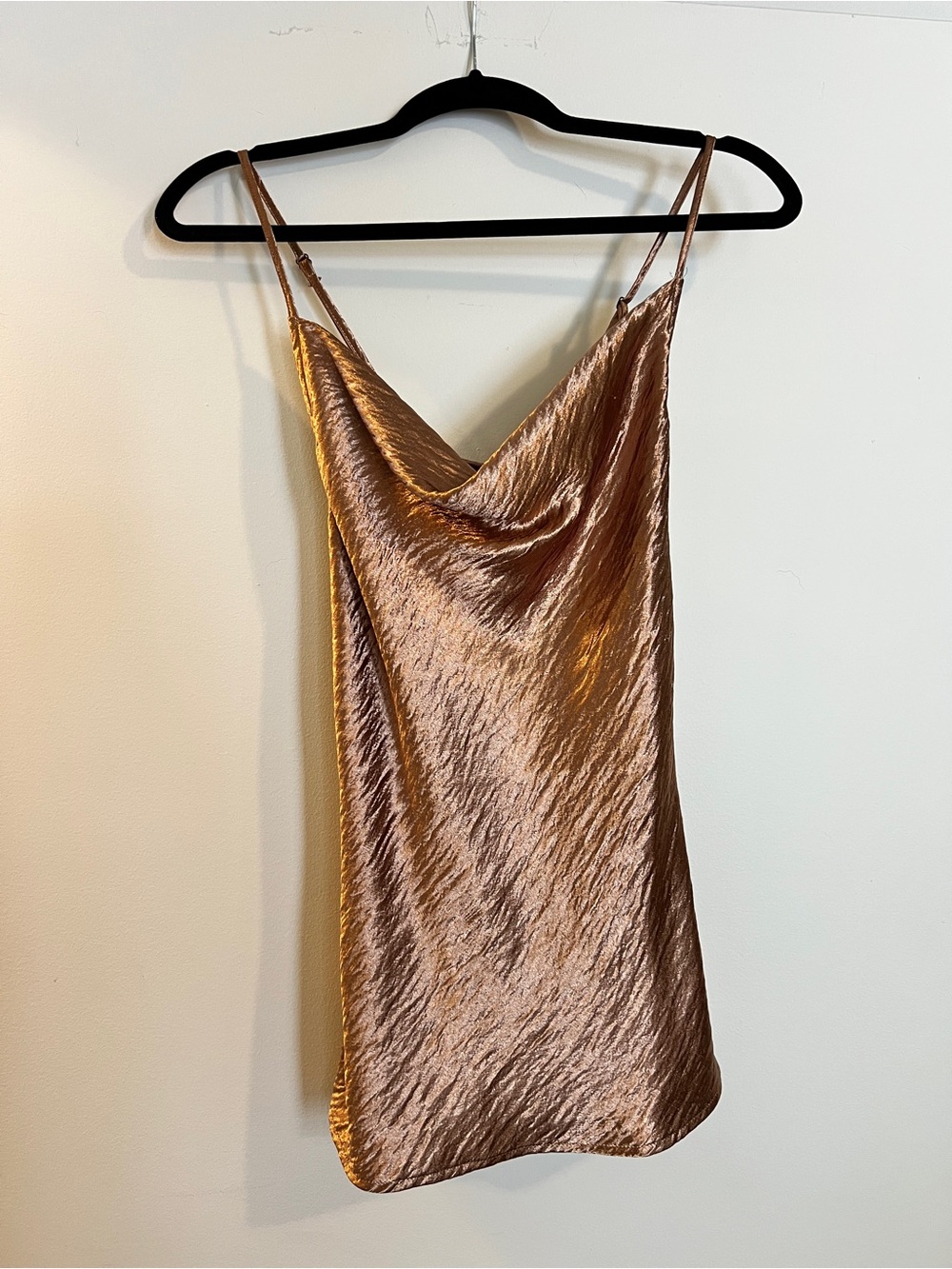 Banana Republic Metallic Bronze Satin Cowl Neck Camisole